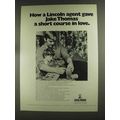 1972 Lincoln National Ad - Jake Thomas Course in Love