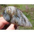 Sheep Creek Plume Agate Cabochon Pear: Striking...