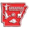 Arkansas the Natural State Map Fridge Magnet