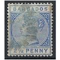 Barbados 1882 SG93 2 1/2d Ultramarine Wmk Crown...