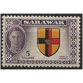 Sarawak 1950 SG185 $5 Black, Yellow, Red & Purp...