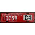 1974 MONTANA Gross Vehicle Weight Fee License P...