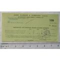 1951 dividend statement John Barker & Co., Lond...