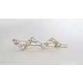 Small gold and crystal zigzag hair pin barrette...