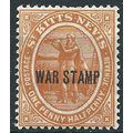 St Kitts-Nevis 1918 SG23 1 1/2d Orange WAR TAX ...