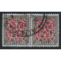 NEW ZEALAND 1935 SG 566 HORZ PAIR 9d SCARLET & ...