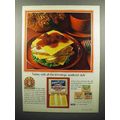 1972 Kraft Singles Cheese Ad - Turkey With Trim...