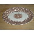 Victorian Brown And White Transferware Oval Sem...