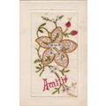 Silk Postcard Showing Flowers (SIL725)