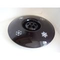 Vintage Bagley Jetique Black Glass Snowflake Fl...
