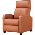 Brown High-Density Faux Leather Push Back Recli...