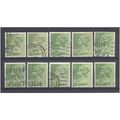 BULK STOCK.8 1/2p Yellowish Green x 10.Type Unc...