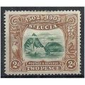 St Lucia 1902 SG63 2d Green & Brown Mounted Min...