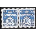 Mi 1414 x 2: 100 ø cobalt Definitive Stamp: Num...