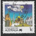AUS 1988 1c 'LIVING TOGETHER -RELIGION' FINE US...