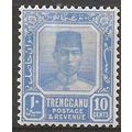 Trengganu 1926 SG35 10c Bright Blue Mounted Mint