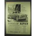 1959 Sunbeam Rapier Car Ad - Prize Individuality