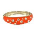 Bangle Bracelets - Epoxy w/ Clear Stones - Oran...