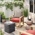 18"x18" Outdoor Patio Pouf Charcoal Dash - Thre...