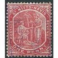 St Kitts-Nevis 1907 SG14 1d Carmine Fine Used ....
