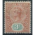 Ceylon 1893 SG245 3c Terracotta & Blue-Green Mo...