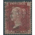 1858 SG43 1d Red Plate 162 Fine Used Check Lett...