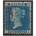 1857 SG35 2d Blue Plate 6 Perf 14 Wmk L Crown F...