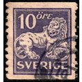 Sverige Sweden 1925 Lion 10ore Used Stamp.