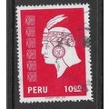 PERU 1978 10s RED INCA HEAD SG 1357 FINE USED