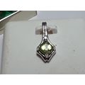 Estate .45ctw Natural Cushion Cut Peridot & Dia...