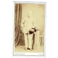 Victorian cdv photo man holding top hat standin...
