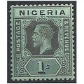 Nigeria 1914 SG8 1/- Black/Blue-Green Mounted M...