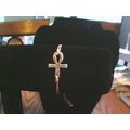 Adjustable Gold tone Egyptian Cross Cord Bracelet
