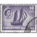 SINGAPORE, Elizabeth II, Tonkong, violet 1955, ...