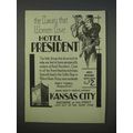 1935 Hotel President Kansas City Ad - Luxury Wo...