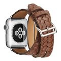 Top-grain Leather Embossed Crown Watchband, For...