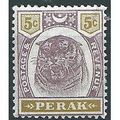 Perak 1895 SG70 5c Dull Purple & Olive-Yellow M...