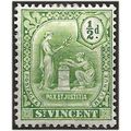St Vincent 1909 SG102 1/2d Green Mounted Mint . ..