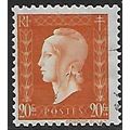 Mi 727: 20 Fr. orange-brown Definitive Stamp: M...