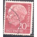 Germany 1954 - 20pf carmine - President Heuss -...