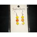 Colourful yellow & red glass & clear crystal rh...