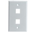 Keystone Wall Plate, White, 2 Port, Single Gang