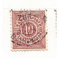 Wurttemberg 1875 10pf red, used. SG93