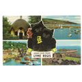 LYME REGIS, DORSET multiview . used vintage pos...