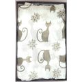 Womens Black Cat Scarf Thin Off White 192 cm x ...