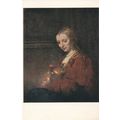 PC20684 Postcard. Lady with a Pink. Rambrandt