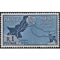 PAKISTAN, 1960 1r Map, SG 111 (Scott #111), used