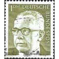 GERMANY, Dr Gustav Heinemann, olive 1970, 1DM