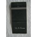 Matchbook cover Mr R. Zenere