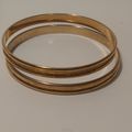 Gold Bangle Bracelets Set of 2 Rounded Bangle B...
